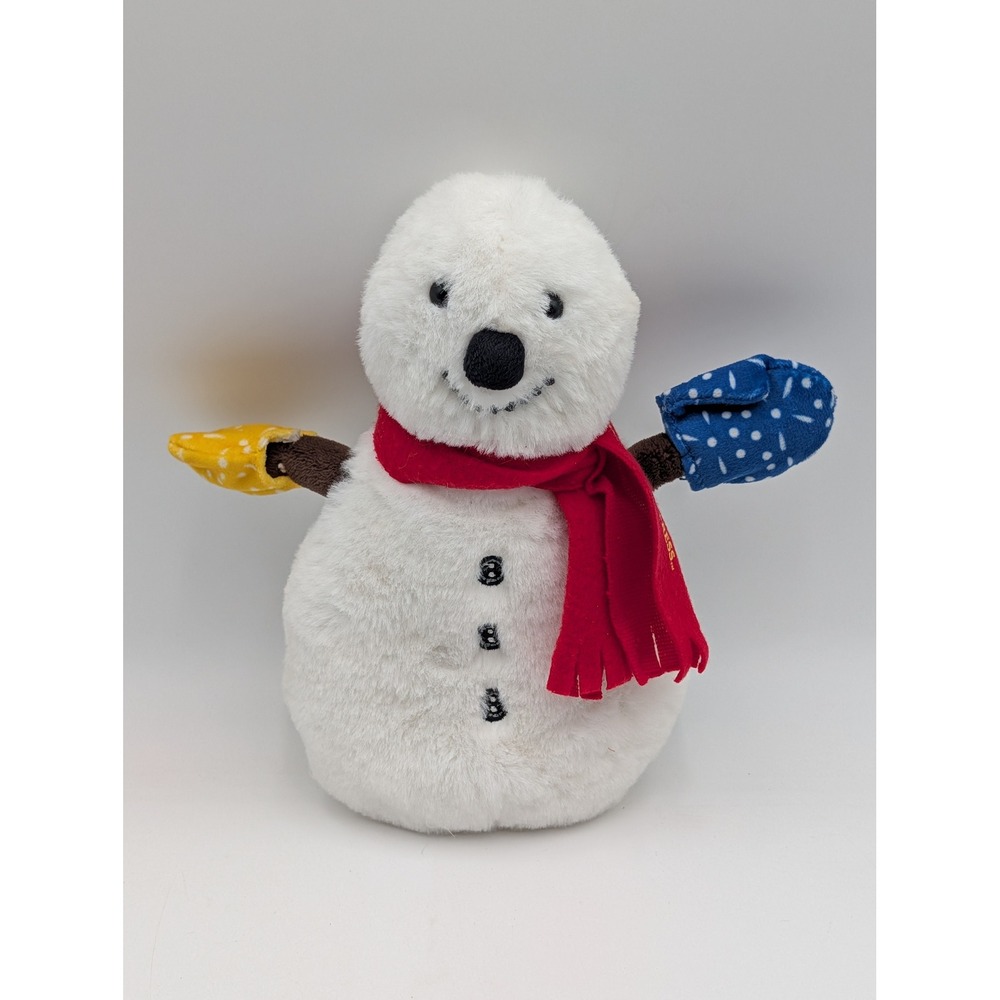 The Polar Express Snowman Plush White Red Scarf Blue Yellow Mittens 8 Inch 2022